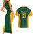 South Africa Rugby Custom Couples Matching Short Sleeve Bodycon Dress and Hawaiian Shirt Glory Be To Springboks - Wonder Print Shop