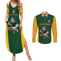 South Africa Rugby Custom Couples Matching Summer Maxi Dress and Long Sleeve Button Shirt Glory Be To Springboks - Wonder Print Shop