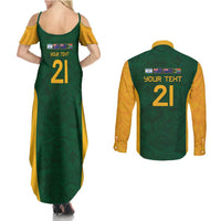 South Africa Rugby Custom Couples Matching Summer Maxi Dress and Long Sleeve Button Shirt Glory Be To Springboks - Wonder Print Shop