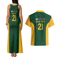 South Africa Rugby Custom Couples Matching Tank Maxi Dress and Hawaiian Shirt Glory Be To Springboks - Wonder Print Shop