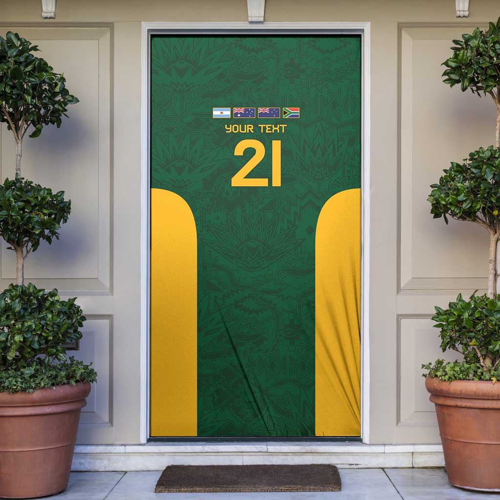 South Africa Rugby Custom Door Cover Glory Be To Springboks - Wonder Print Shop