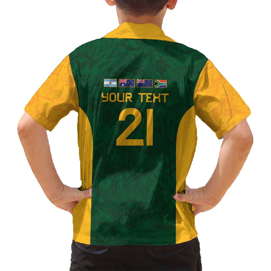 South Africa Rugby Custom Family Matching Off Shoulder Maxi Dress and Hawaiian Shirt Glory Be To Springboks - Wonder Print Shop