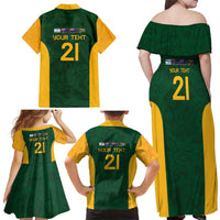 South Africa Rugby Custom Family Matching Off Shoulder Maxi Dress and Hawaiian Shirt Glory Be To Springboks - Wonder Print Shop