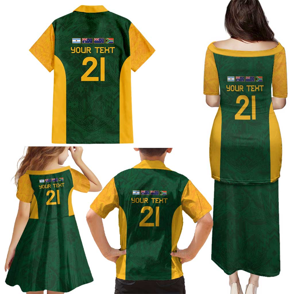 South Africa Rugby Custom Family Matching Puletasi and Hawaiian Shirt Glory Be To Springboks - Wonder Print Shop