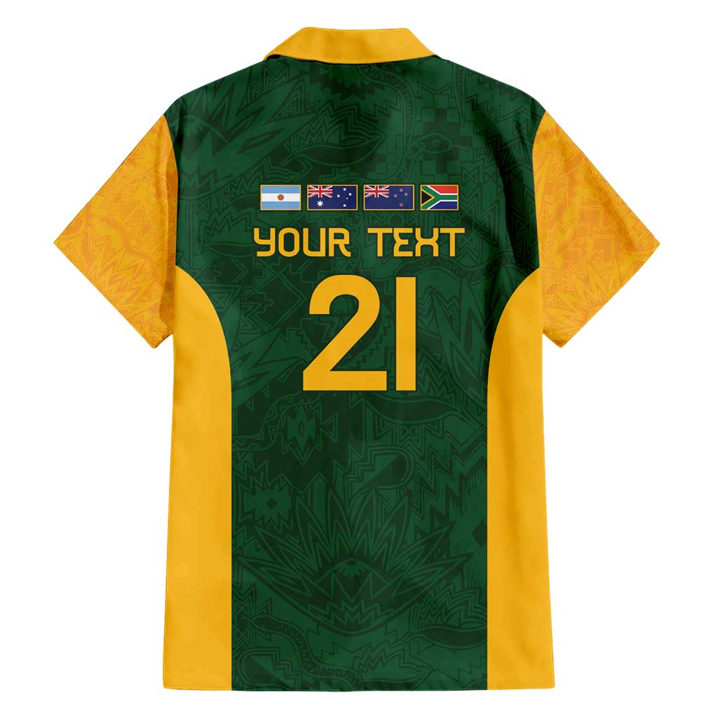 South Africa Rugby Custom Family Matching Short Sleeve Bodycon Dress and Hawaiian Shirt Glory Be To Springboks - Wonder Print Shop