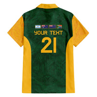 South Africa Rugby Custom Family Matching Short Sleeve Bodycon Dress and Hawaiian Shirt Glory Be To Springboks - Wonder Print Shop