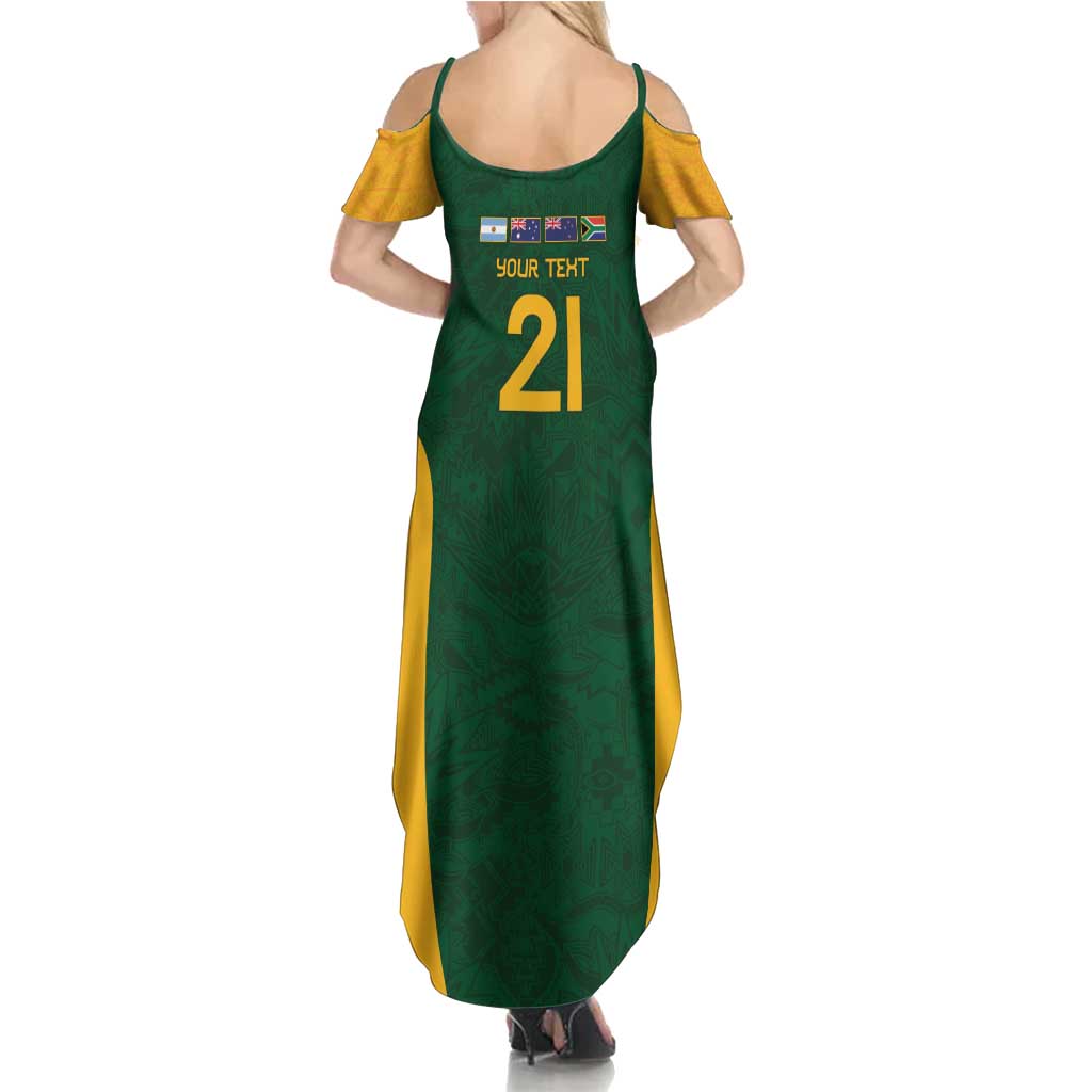 South Africa Rugby Custom Family Matching Summer Maxi Dress and Hawaiian Shirt Glory Be To Springboks - Wonder Print Shop