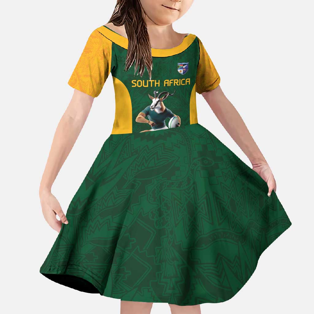 South Africa Rugby Custom Family Matching Tank Maxi Dress and Hawaiian Shirt Glory Be To Springboks - Wonder Print Shop