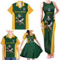 South Africa Rugby Custom Family Matching Tank Maxi Dress and Hawaiian Shirt Glory Be To Springboks - Wonder Print Shop