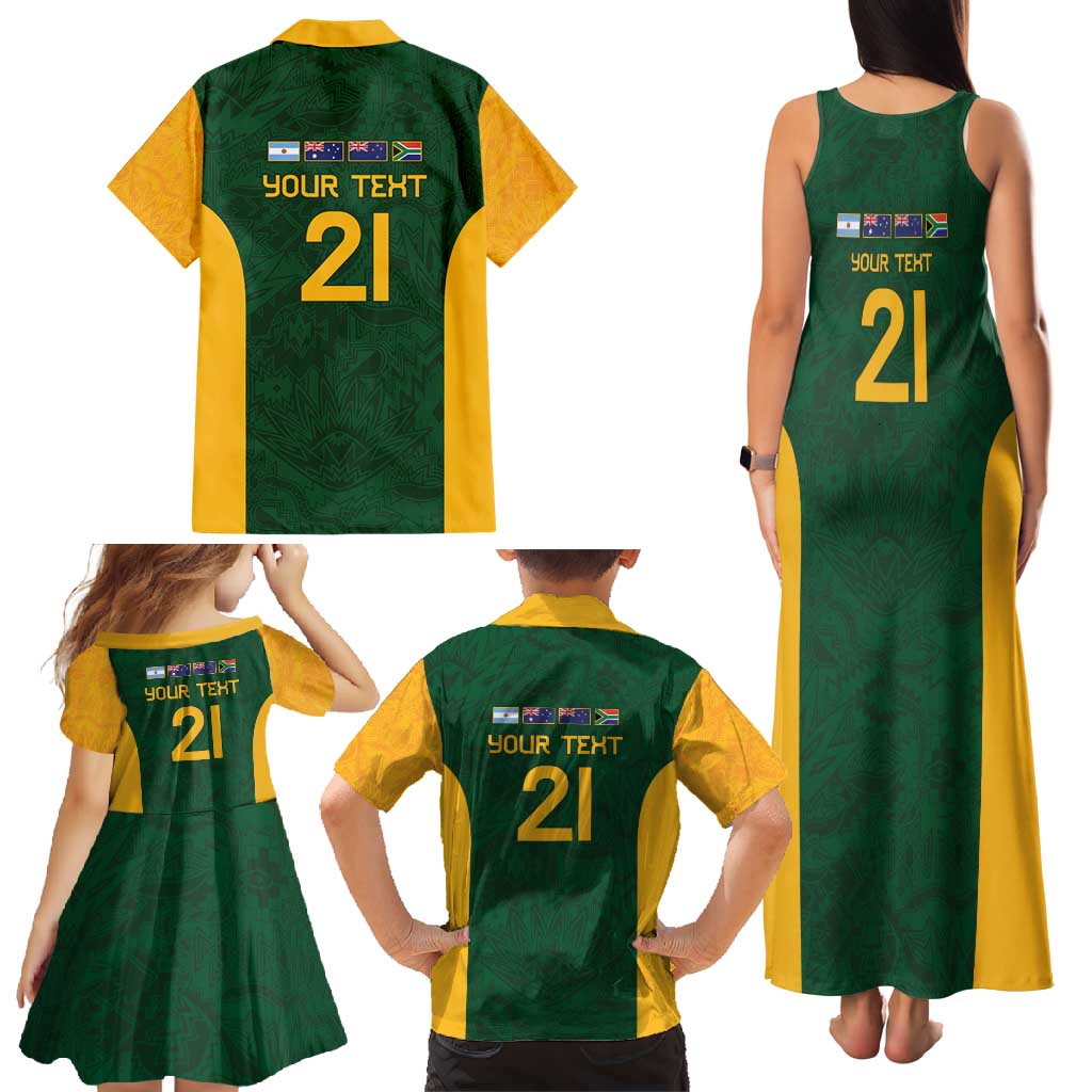 South Africa Rugby Custom Family Matching Tank Maxi Dress and Hawaiian Shirt Glory Be To Springboks - Wonder Print Shop
