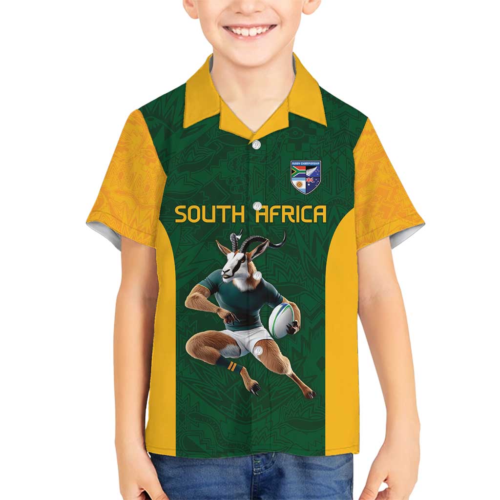 South Africa Rugby Custom Family Matching Tank Maxi Dress and Hawaiian Shirt Glory Be To Springboks - Wonder Print Shop