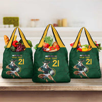 South Africa Rugby Custom Grocery Bag Glory Be To Springboks - Wonder Print Shop