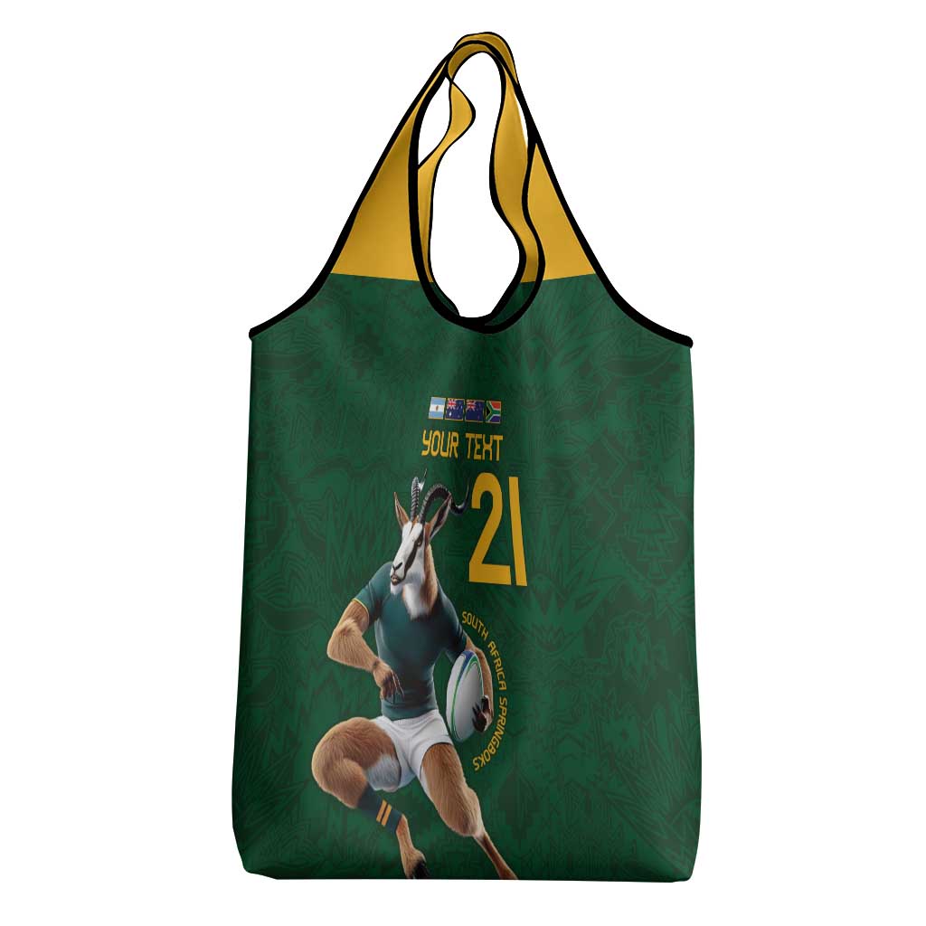South Africa Rugby Custom Grocery Bag Glory Be To Springboks - Wonder Print Shop
