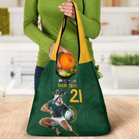 South Africa Rugby Custom Grocery Bag Glory Be To Springboks - Wonder Print Shop
