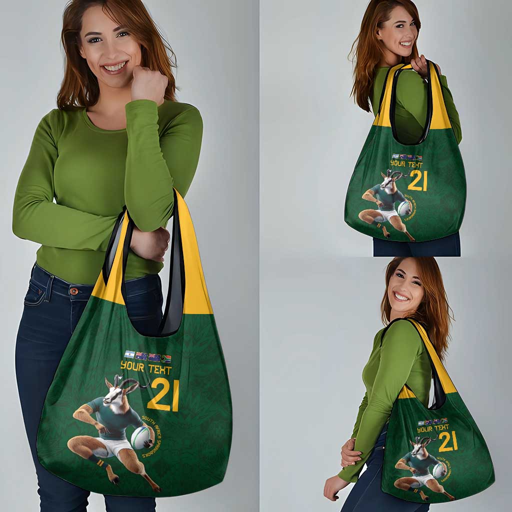 South Africa Rugby Custom Grocery Bag Glory Be To Springboks - Wonder Print Shop