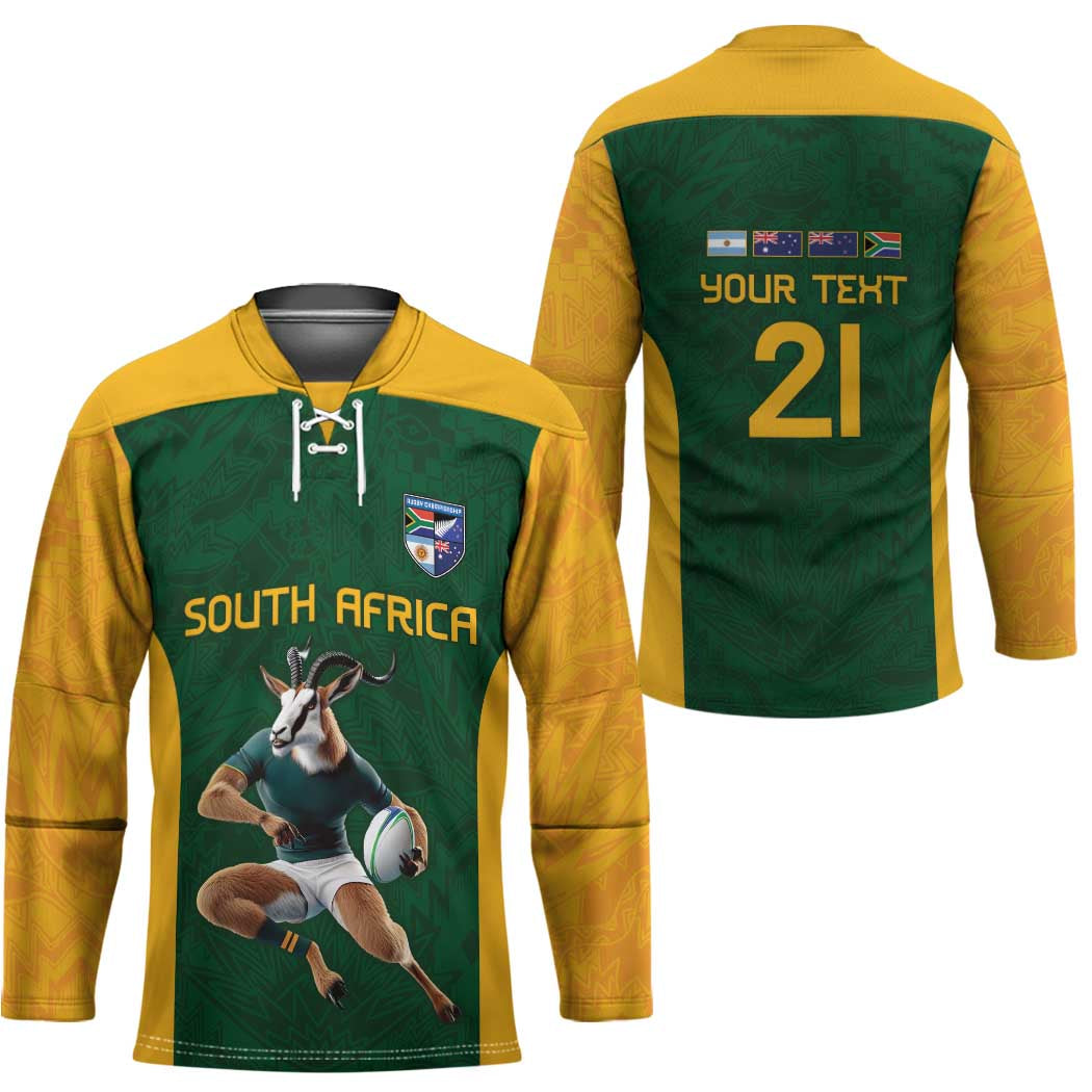 South Africa Rugby Custom Hockey Jersey Glory Be To Springboks - Wonder Print Shop