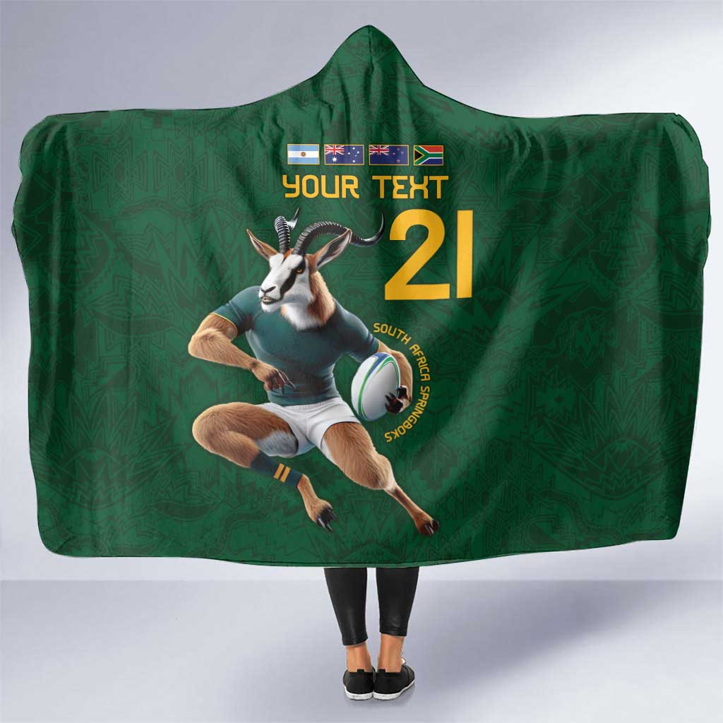South Africa Rugby Custom Hooded Blanket Glory Be To Springboks - Wonder Print Shop