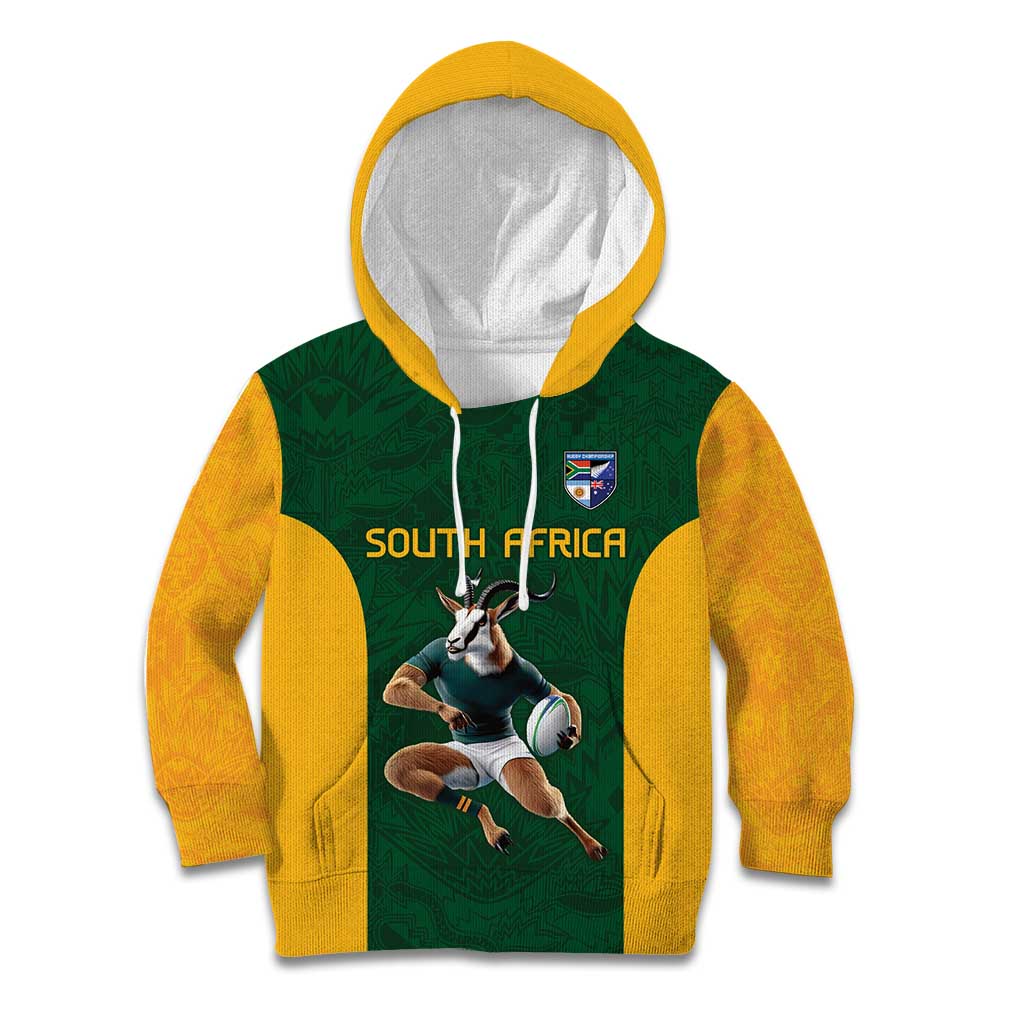 South Africa Rugby Custom Kid Hoodie Glory Be To Springboks - Wonder Print Shop
