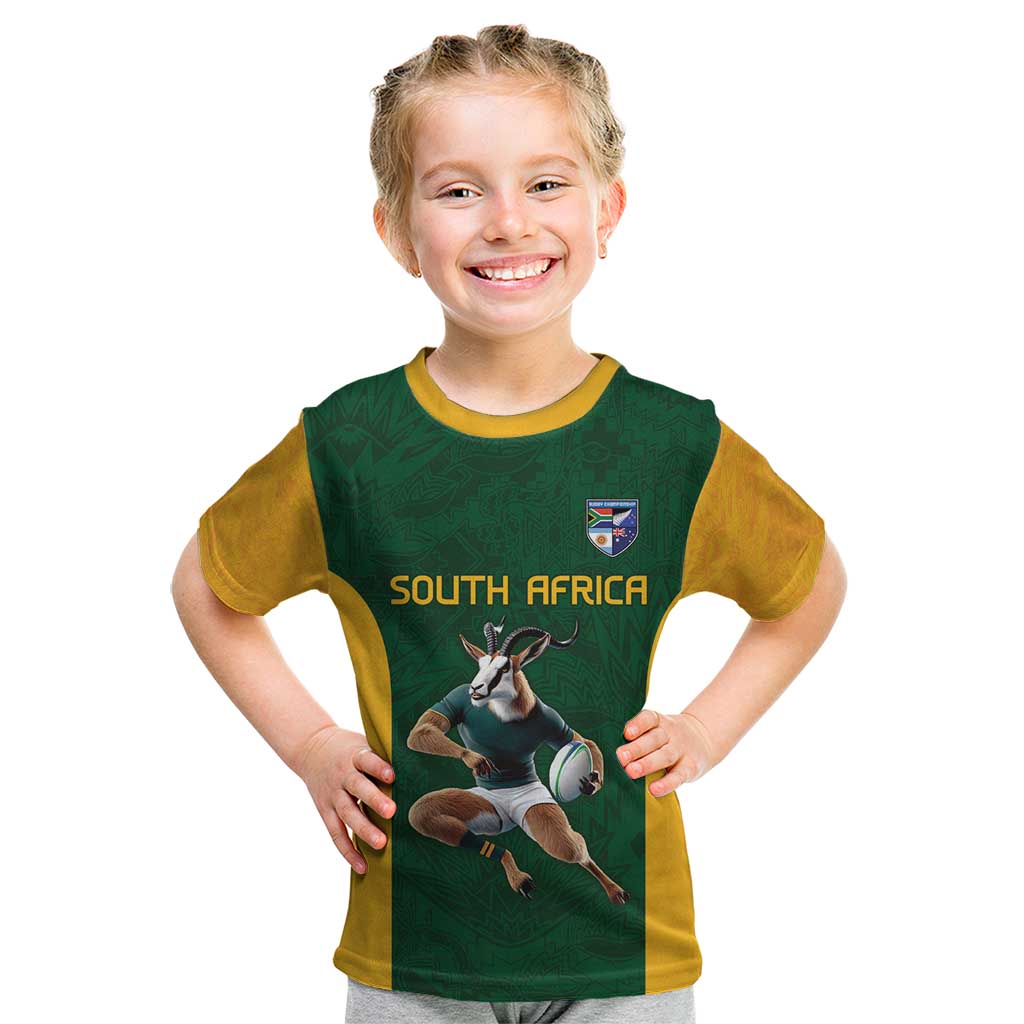 South Africa Rugby Custom Kid T Shirt Glory Be To Springboks - Wonder Print Shop