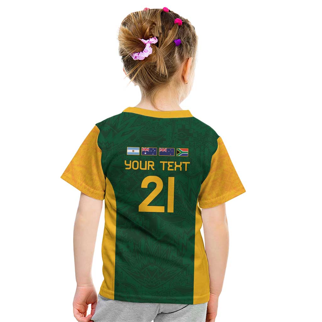 South Africa Rugby Custom Kid T Shirt Glory Be To Springboks - Wonder Print Shop