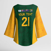 South Africa Rugby Custom Kimono Sleeve Blouse Glory Be To Springboks - Wonder Print Shop