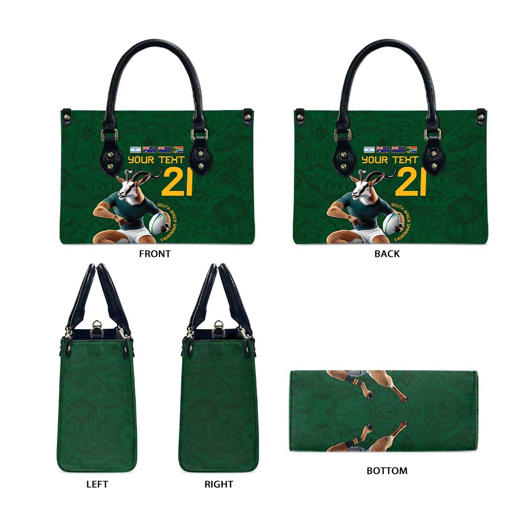 South Africa Rugby Custom Leather Bag Glory Be To Springboks - Wonder Print Shop
