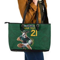 South Africa Rugby Custom Leather Tote Bag Glory Be To Springboks - Wonder Print Shop
