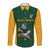 South Africa Rugby Custom Long Sleeve Button Shirt Glory Be To Springboks - Wonder Print Shop