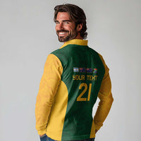 South Africa Rugby Custom Long Sleeve Polo Shirt Glory Be To Springboks - Wonder Print Shop