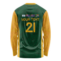 South Africa Rugby Custom Long Sleeve Shirt Glory Be To Springboks - Wonder Print Shop