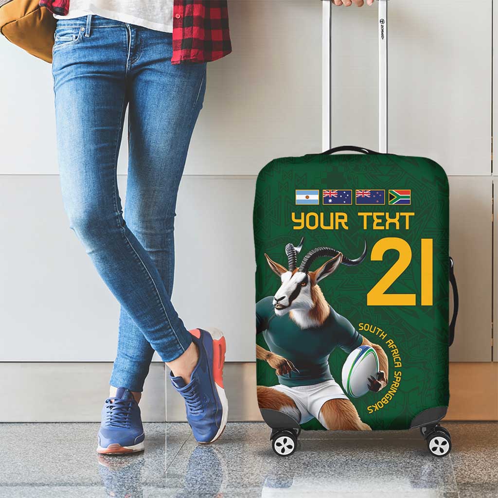 South Africa Rugby Custom Luggage Cover Glory Be To Springboks - Wonder Print Shop