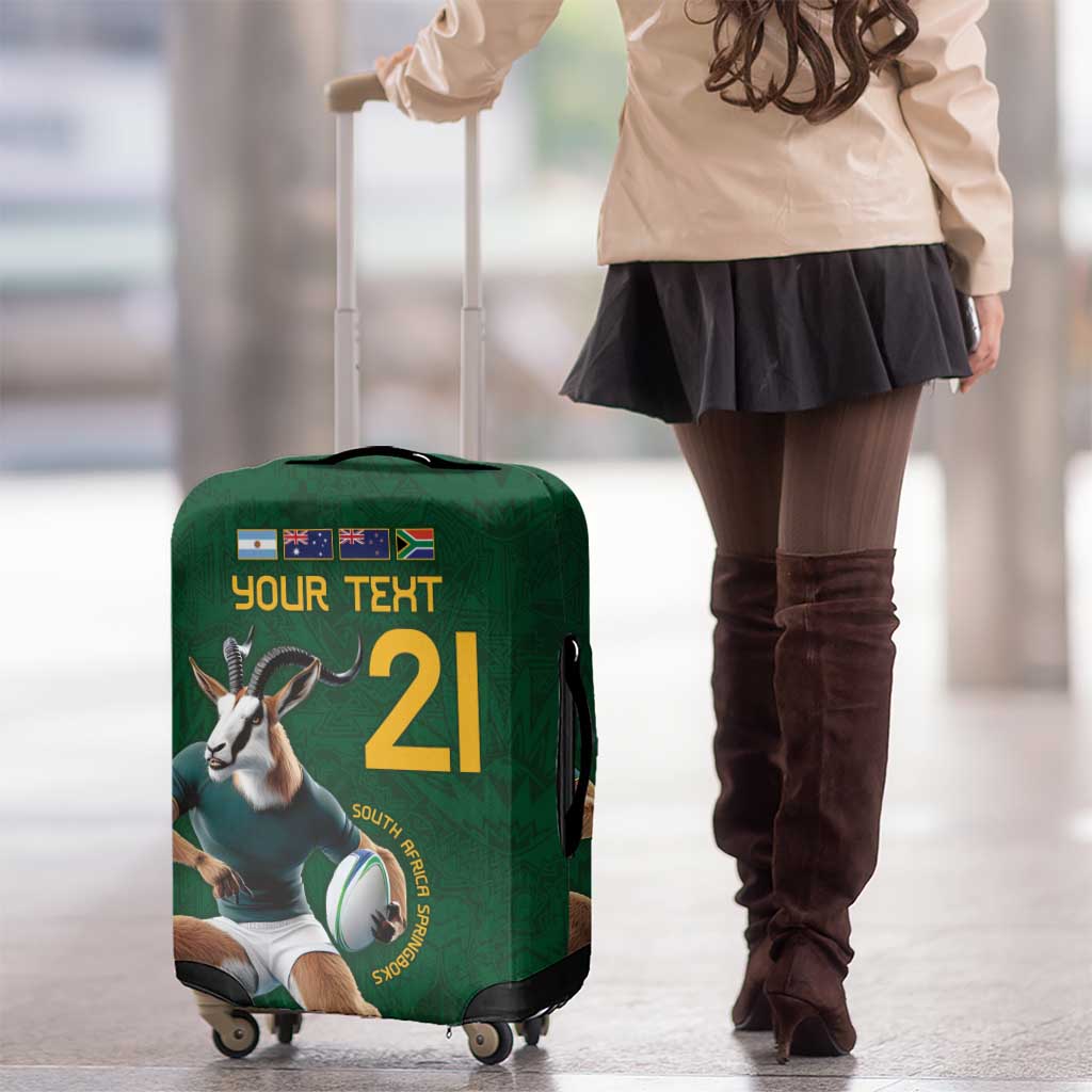 South Africa Rugby Custom Luggage Cover Glory Be To Springboks - Wonder Print Shop