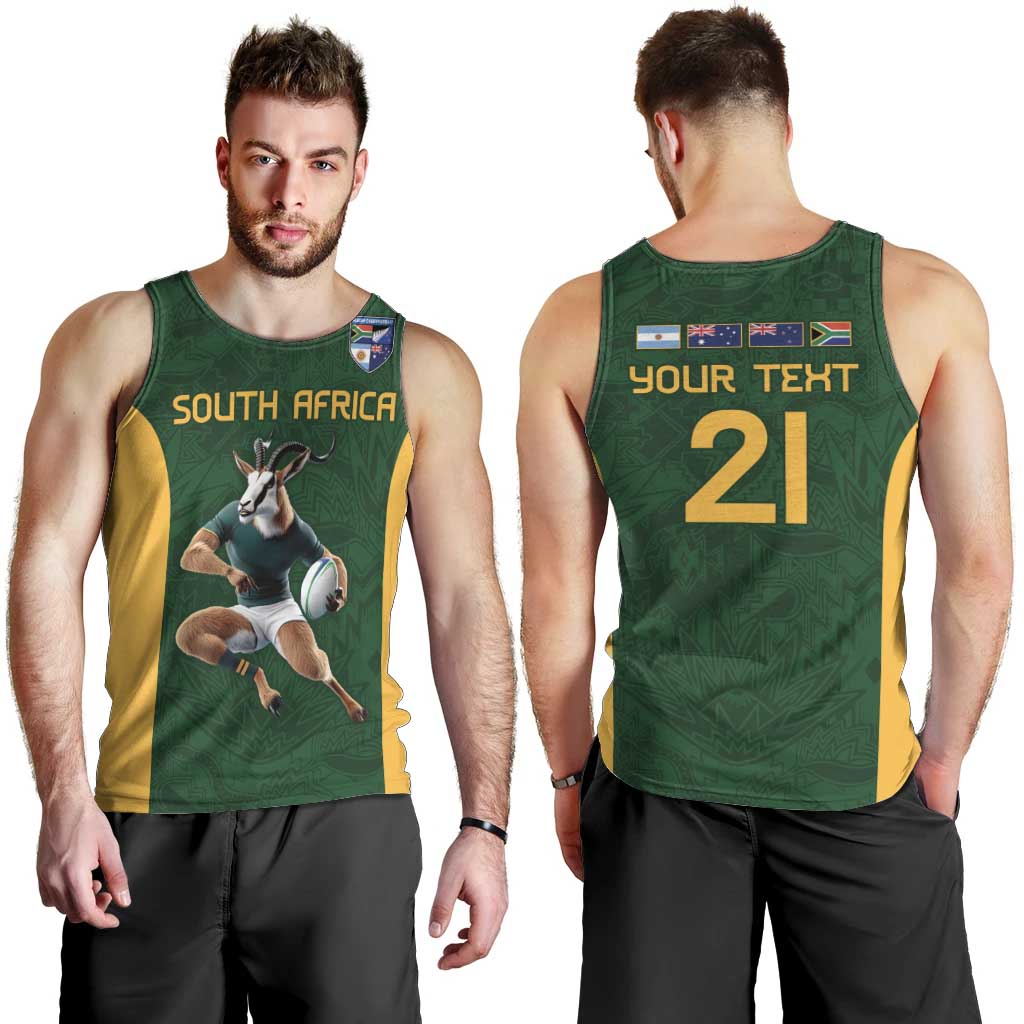 South Africa Rugby Custom Men Tank Top Glory Be To Springboks - Wonder Print Shop