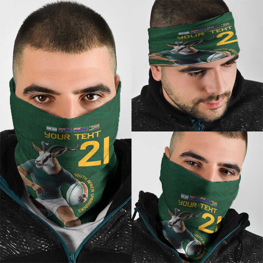 South Africa Rugby Custom Neck Gaiter Glory Be To Springboks - Wonder Print Shop