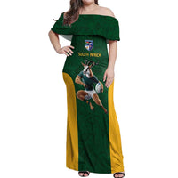 South Africa Rugby Custom Off Shoulder Maxi Dress Glory Be To Springboks - Wonder Print Shop