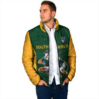 South Africa Rugby Custom Padded Jacket Glory Be To Springboks - Wonder Print Shop