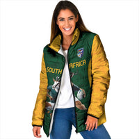 South Africa Rugby Custom Padded Jacket Glory Be To Springboks - Wonder Print Shop