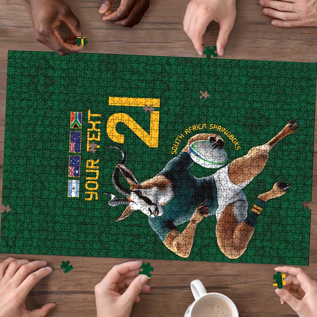South Africa Rugby Custom Puzzle Glory Be To Springboks - Wonder Print Shop
