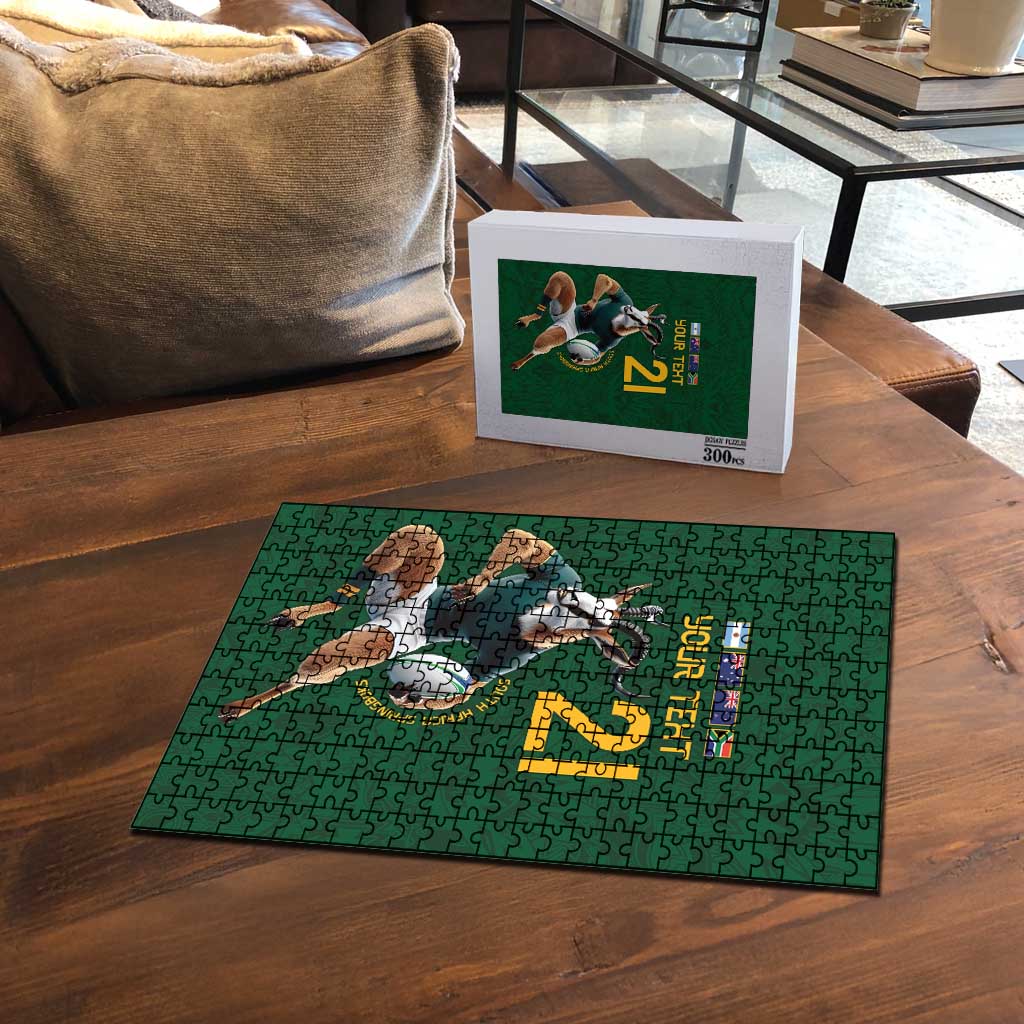 South Africa Rugby Custom Puzzle Glory Be To Springboks - Wonder Print Shop