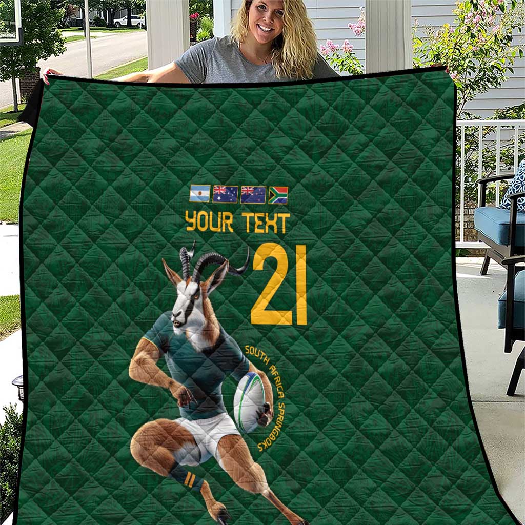 South Africa Rugby Custom Quilt Glory Be To Springboks - Wonder Print Shop