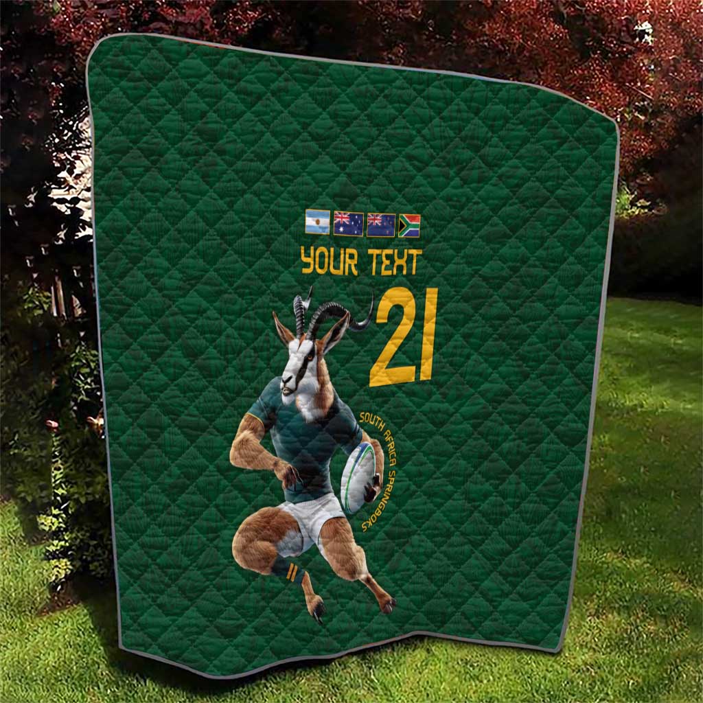South Africa Rugby Custom Quilt Glory Be To Springboks - Wonder Print Shop
