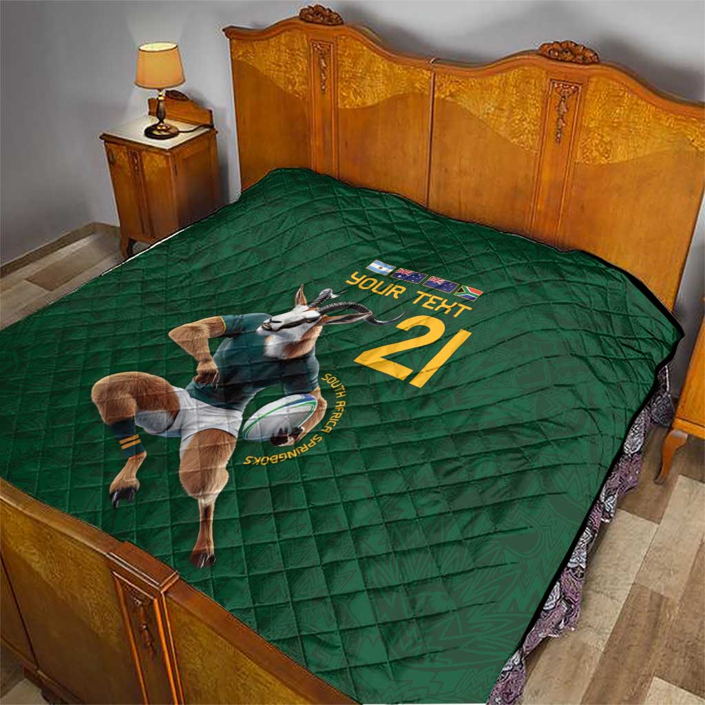 South Africa Rugby Custom Quilt Glory Be To Springboks - Wonder Print Shop