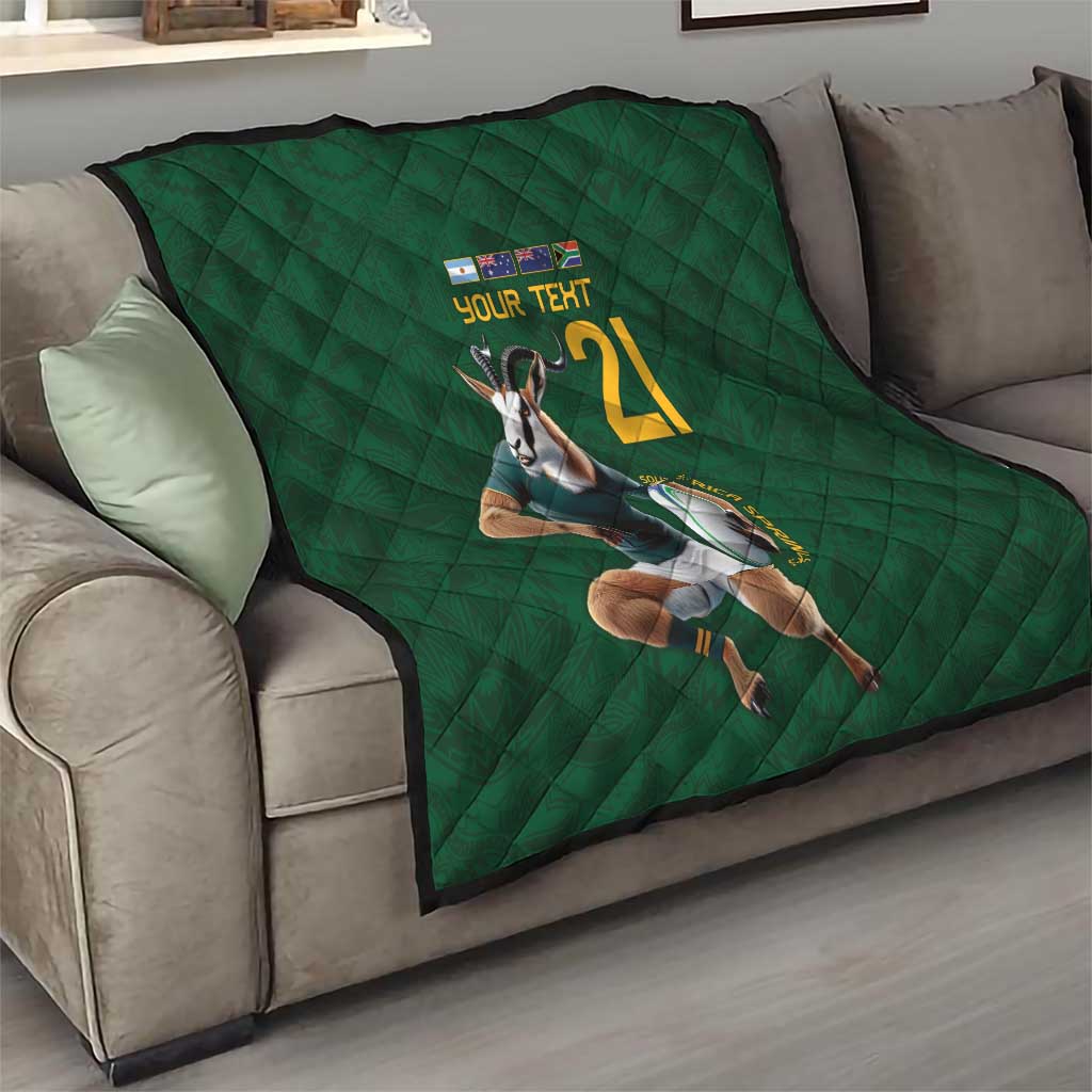 South Africa Rugby Custom Quilt Glory Be To Springboks - Wonder Print Shop