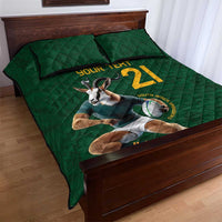 South Africa Rugby Custom Quilt Bed Set Glory Be To Springboks - Wonder Print Shop