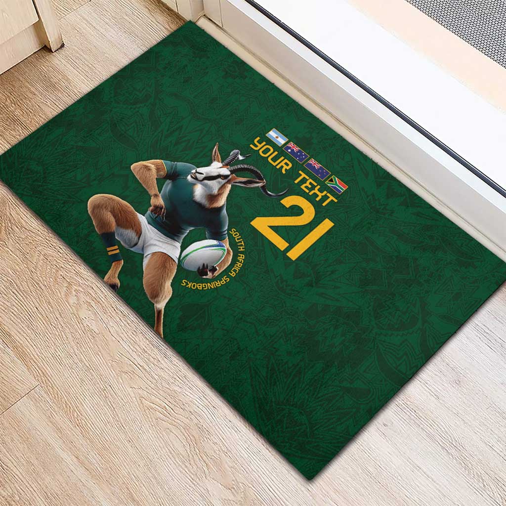 South Africa Rugby Custom Rubber Doormat Glory Be To Springboks - Wonder Print Shop