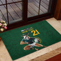 South Africa Rugby Custom Rubber Doormat Glory Be To Springboks - Wonder Print Shop