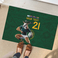 South Africa Rugby Custom Rubber Doormat Glory Be To Springboks - Wonder Print Shop