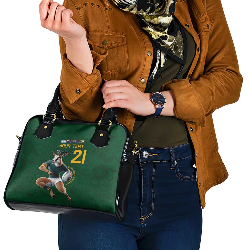 South Africa Rugby Custom Shoulder Handbag Glory Be To Springboks - Wonder Print Shop