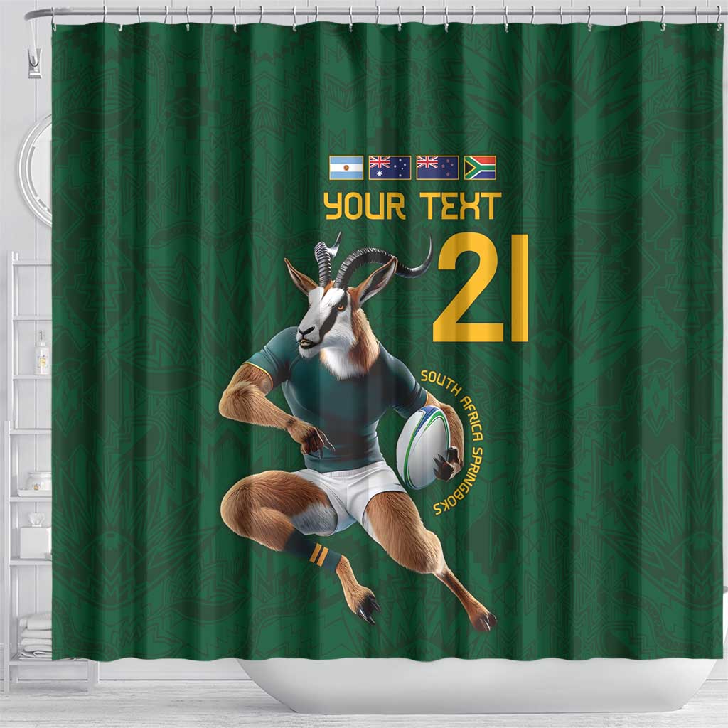 South Africa Rugby Custom Shower Curtain Glory Be To Springboks - Wonder Print Shop