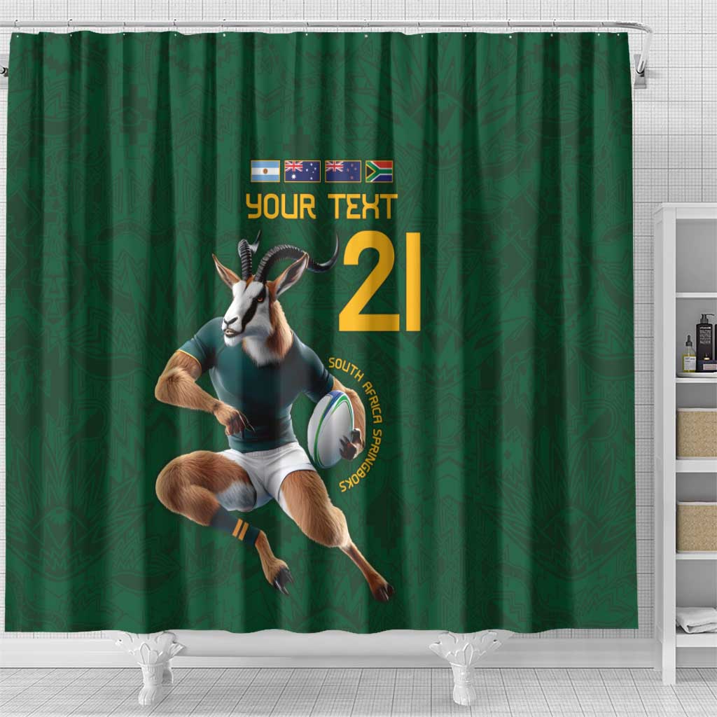 South Africa Rugby Custom Shower Curtain Glory Be To Springboks - Wonder Print Shop